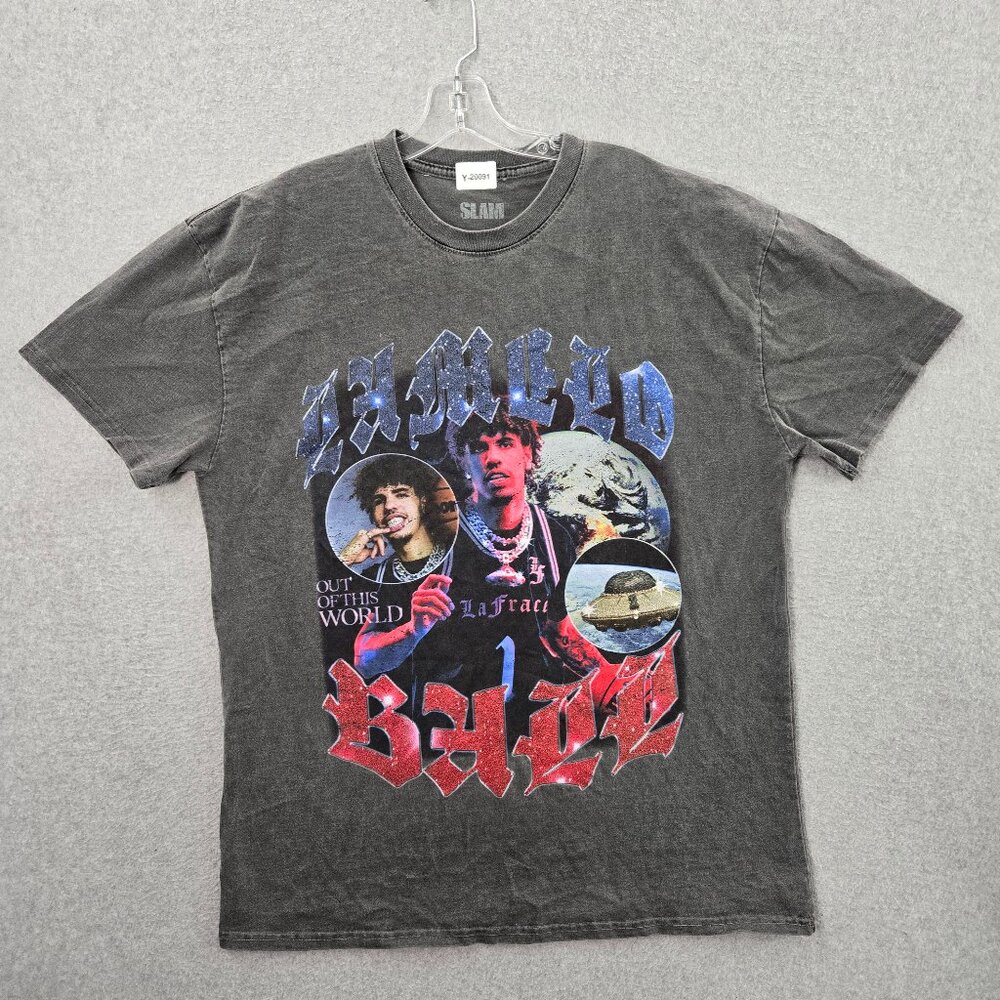 Slam Men Shirt‎ Medium Gray Lamelo Ball Graphic Crew Neck Short Sleeve Tee
